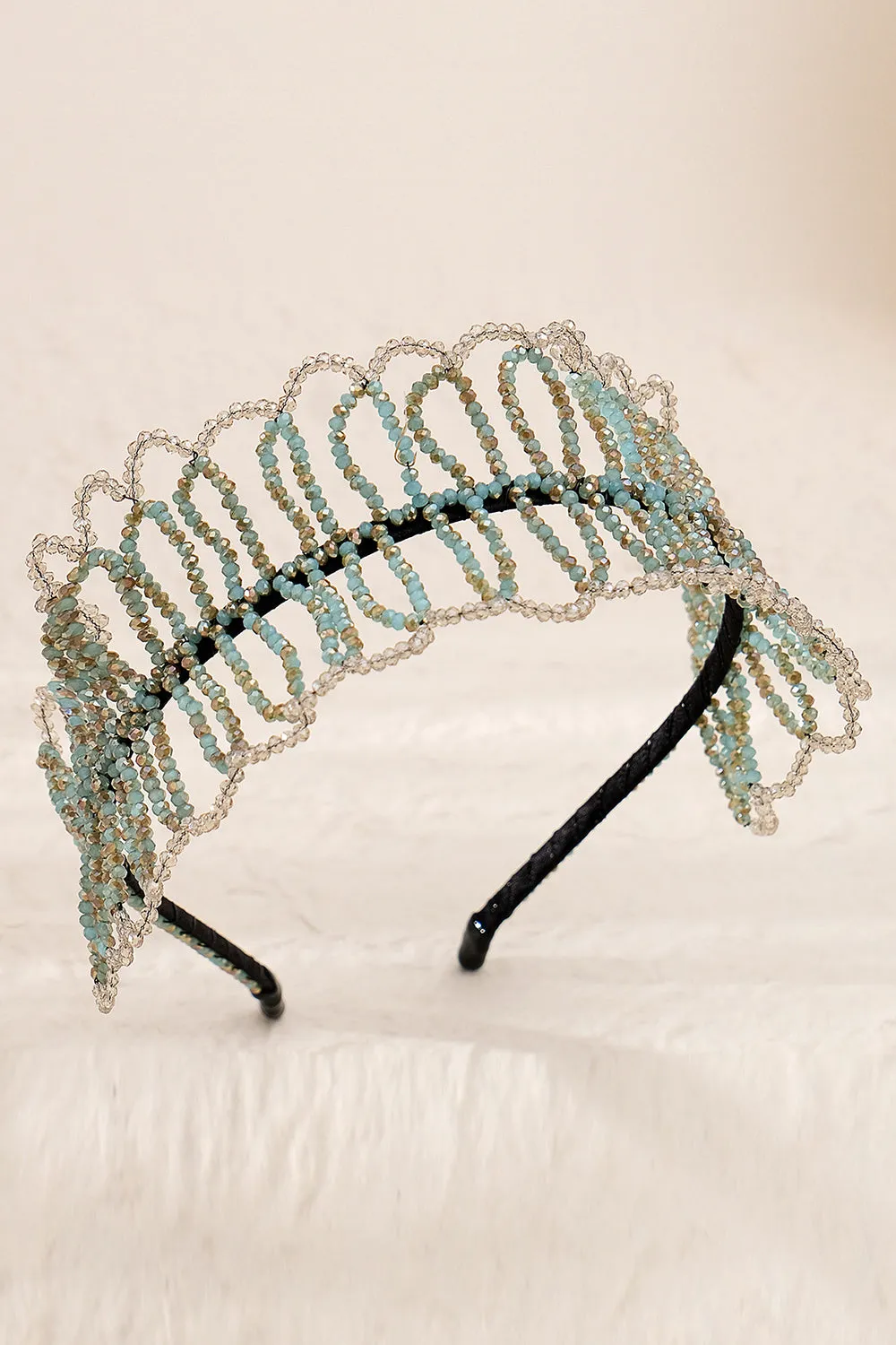 Green Vintage Bridal Crystal Headband For Wedding Party sold by Zapaka product image thumbnail 3