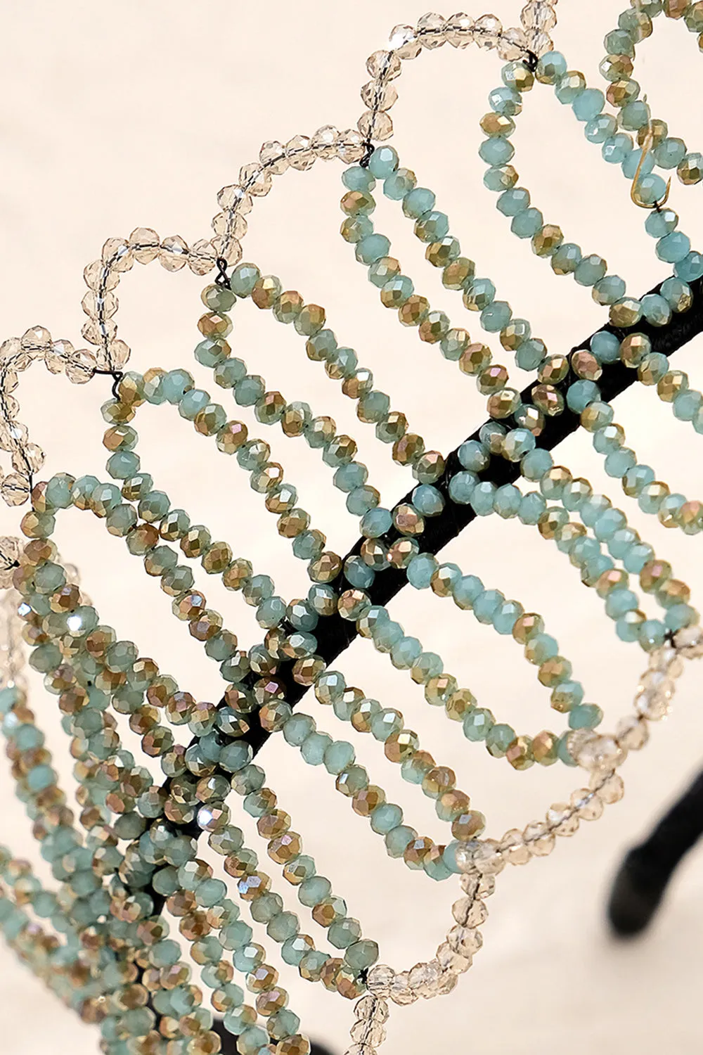 Green Vintage Bridal Crystal Headband For Wedding Party sold by Zapaka product image thumbnail 4