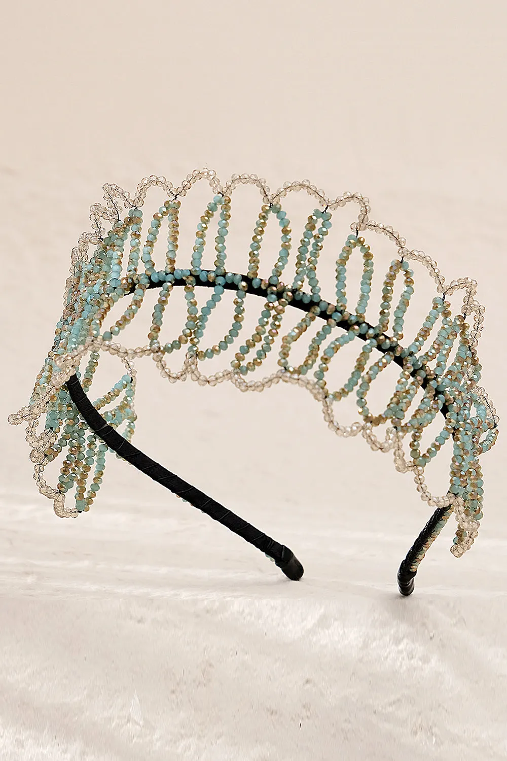 Green Vintage Bridal Crystal Headband For Wedding Party sold by Zapaka