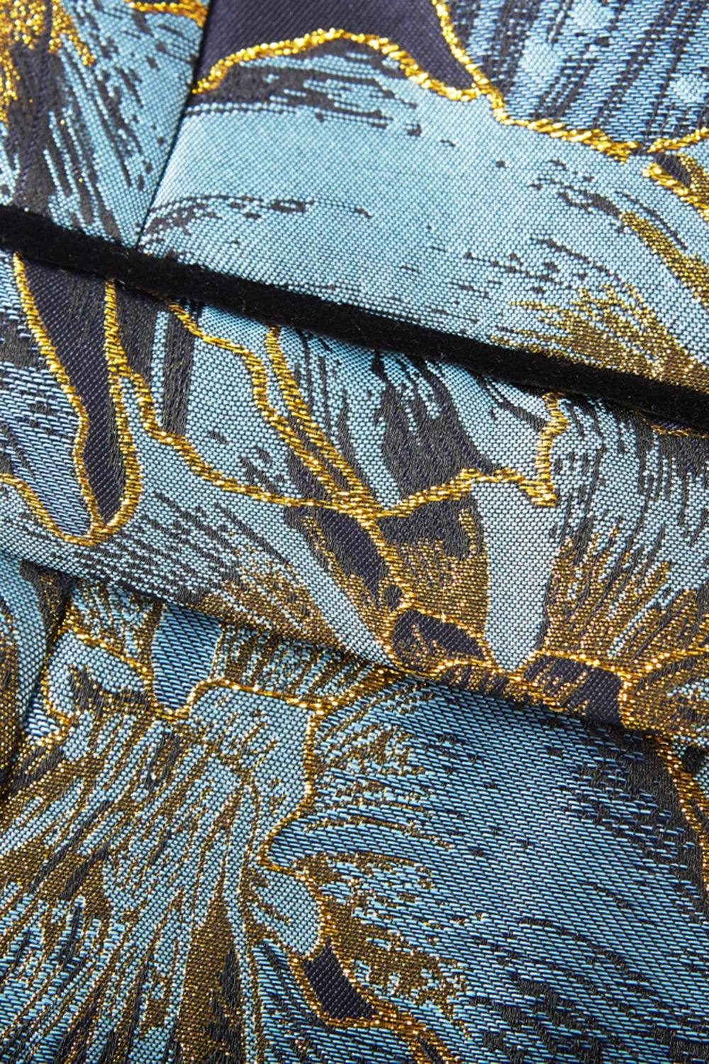 Grey Blue Shawl Lapel Embroidery Men's Blazer and Vest Set sold by Zapaka product image thumbnail 3