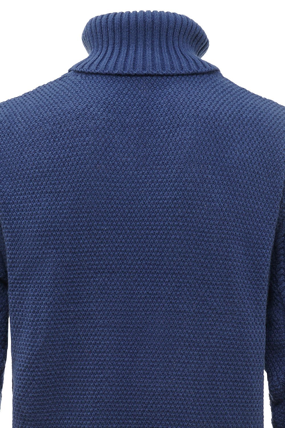 Blue Monk Neck Cable-Knit Men's Sweater sold by Zapaka product image thumbnail 5