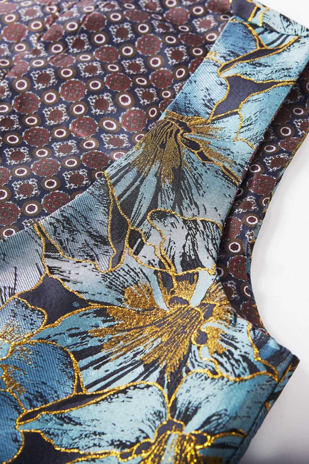 Grey Blue Shawl Lapel Embroidery Men's Blazer and Vest Set sold by Zapaka product image thumbnail 4