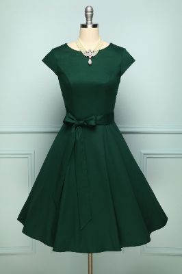 Solid 1950s Swing Dress sold by Zapaka