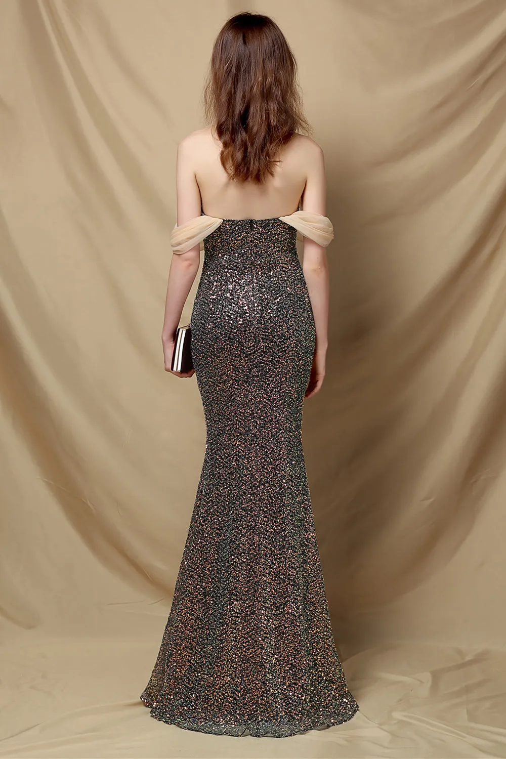Off Shoulder Sequins Mermaid Prom Dress sold by Zapaka product image thumbnail 2