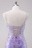 Sparkly Purple Bodycon Spaghetti Straps Sequins Short Homecoming Dress sold by Zapaka