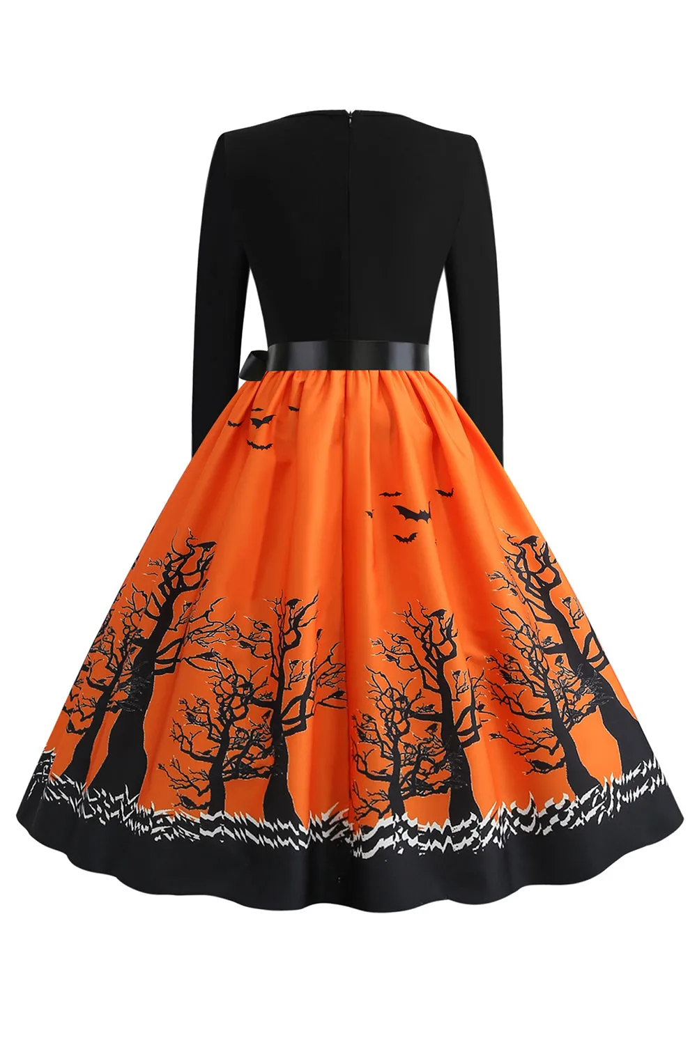 V-Neck Printed Halloween Dress with Belt sold by Zapaka product image thumbnail 2