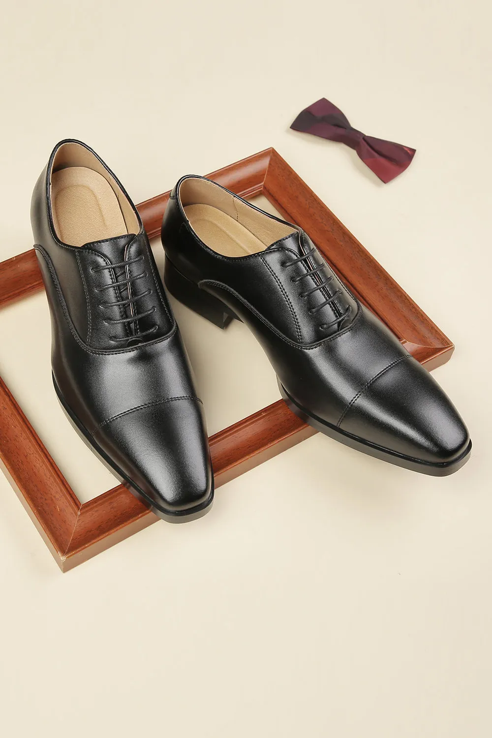 Black Men's Leather Slip-On Formal Shoes sold by Zapaka product image thumbnail 4