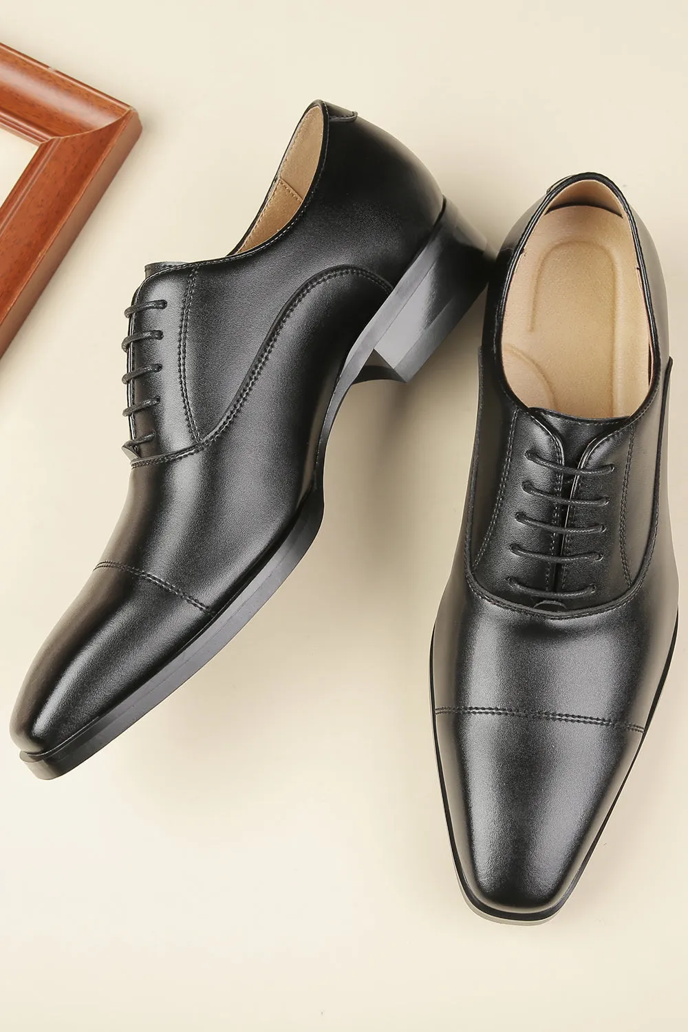 Black Men's Leather Slip-On Formal Shoes sold by Zapaka product image thumbnail 5
