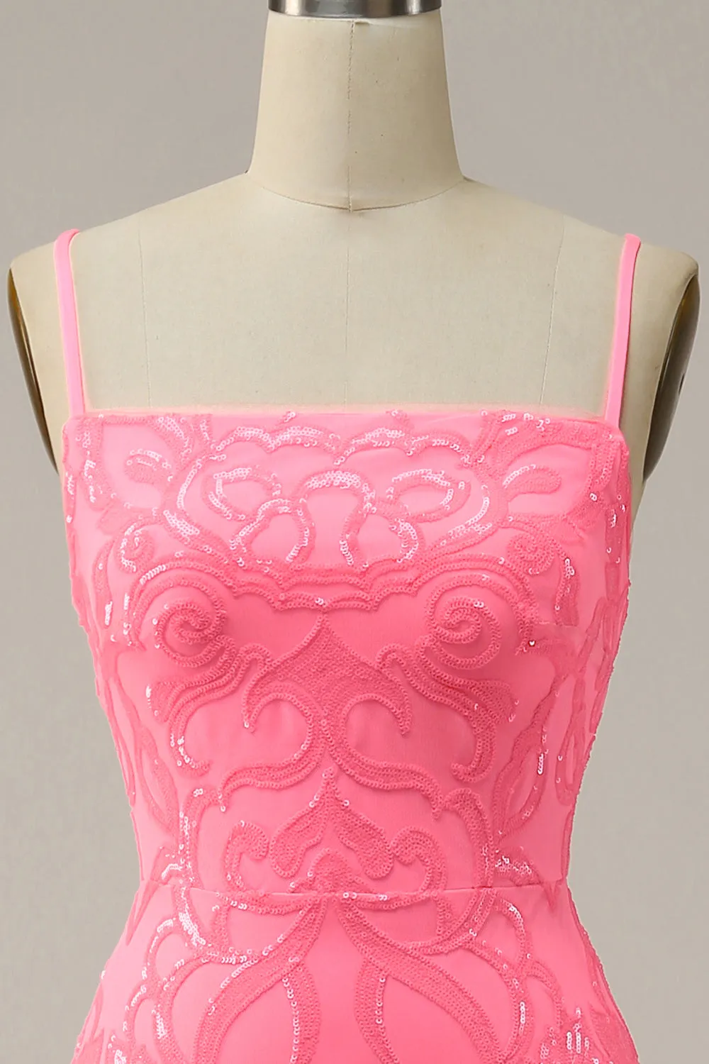 Blush Sheath Glitter Prom Dress with Sequins sold by Zapaka product image thumbnail 4