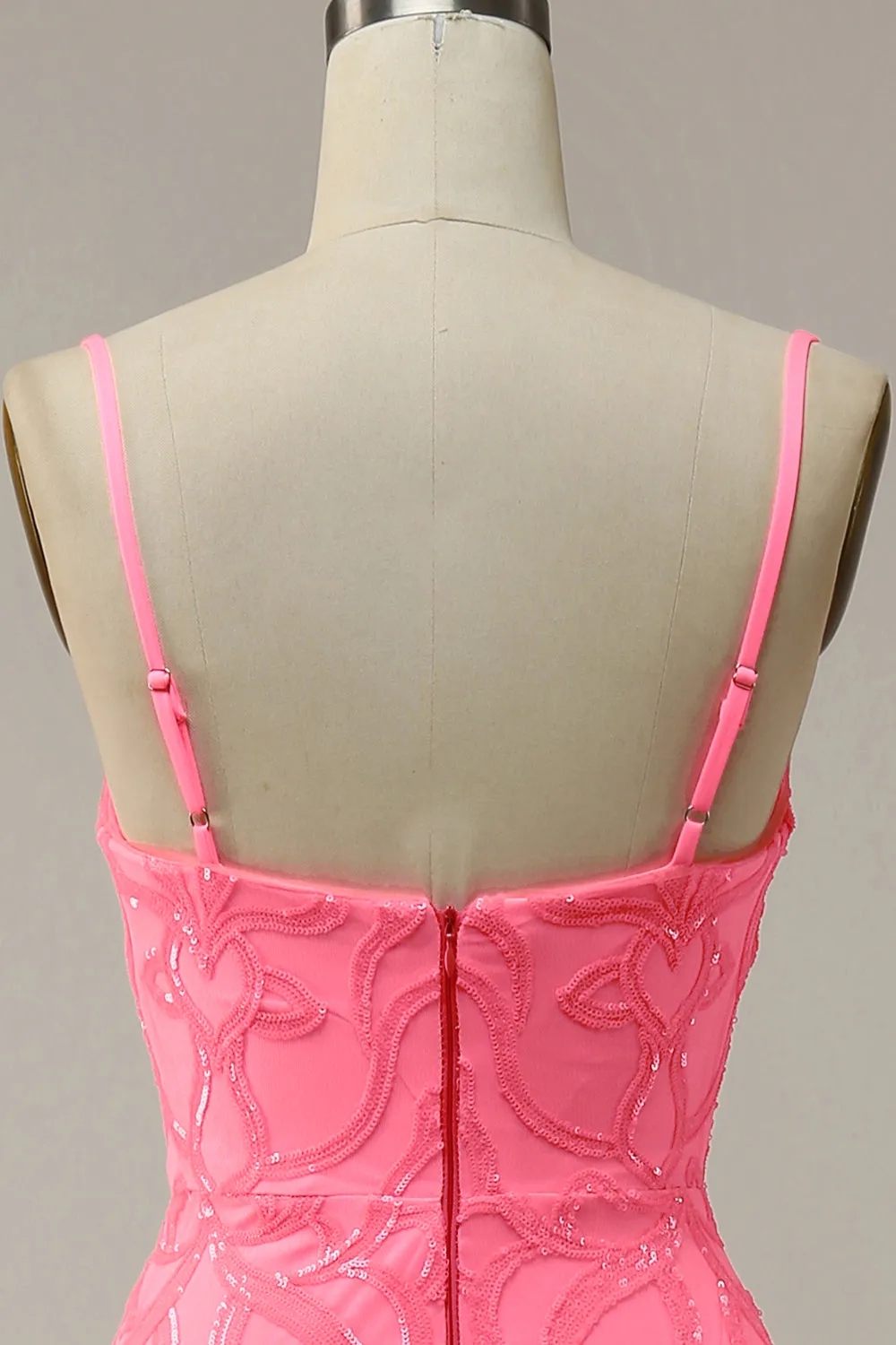 Blush Sheath Glitter Prom Dress with Sequins sold by Zapaka product image thumbnail 5