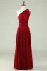 A-Line Halter Burgundy Long Bridesmaid Dress sold by Zapaka