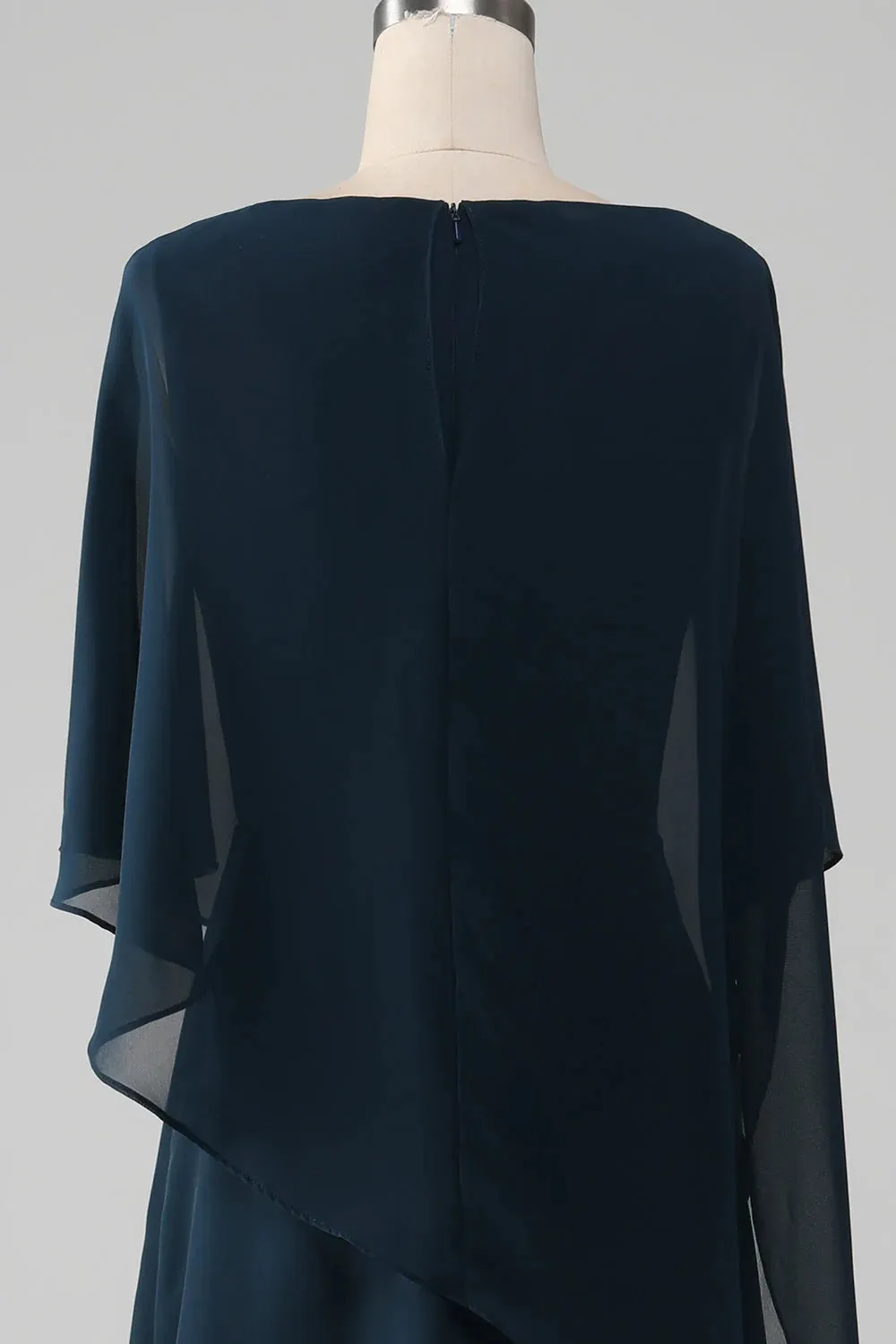 Navy Chiffon A-line Scoop Neckline Mother of the Bride Dress sold by Zapaka product image thumbnail 5