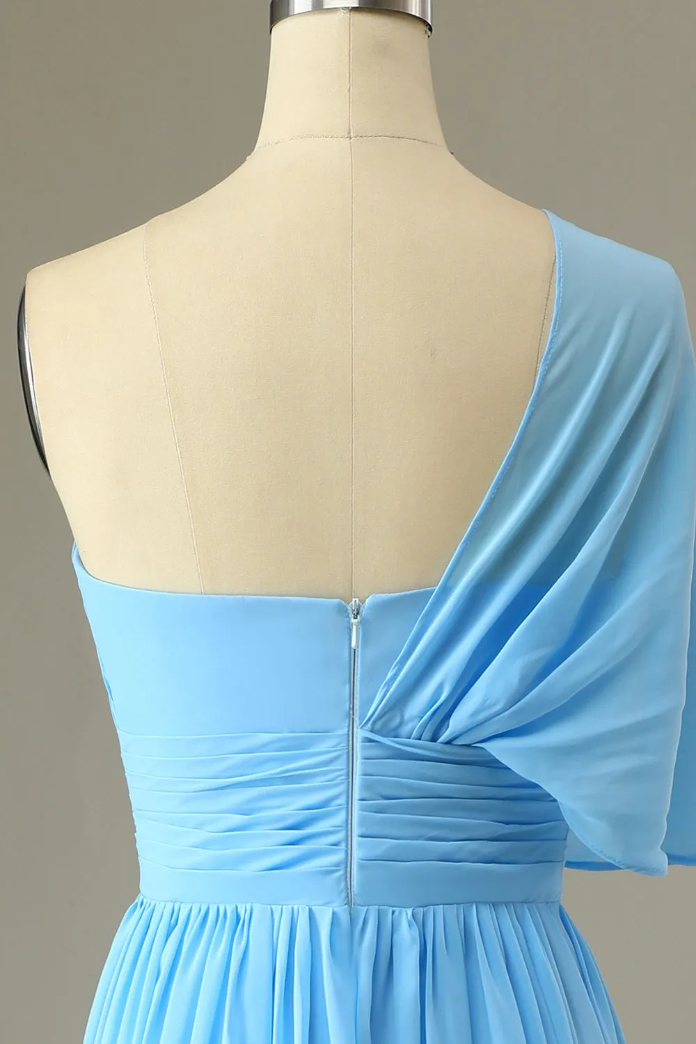 One Shoulder Blue Bridesmaid Dress sold by Zapaka product image thumbnail 5