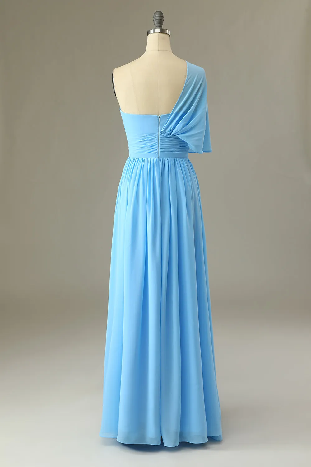 One Shoulder Blue Bridesmaid Dress sold by Zapaka product image thumbnail 2