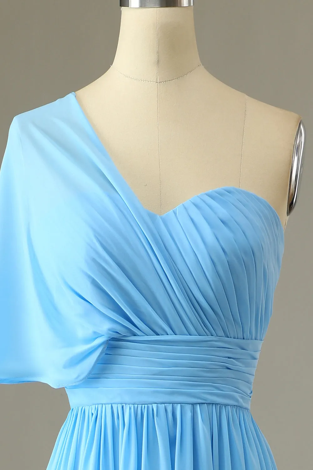 One Shoulder Blue Bridesmaid Dress sold by Zapaka product image thumbnail 4