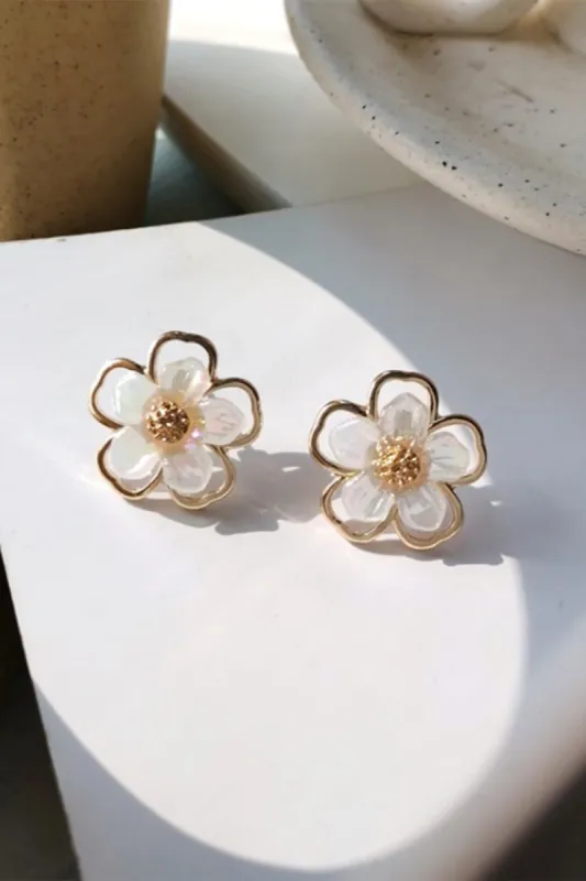 White Flowers Earrings sold by Zapaka