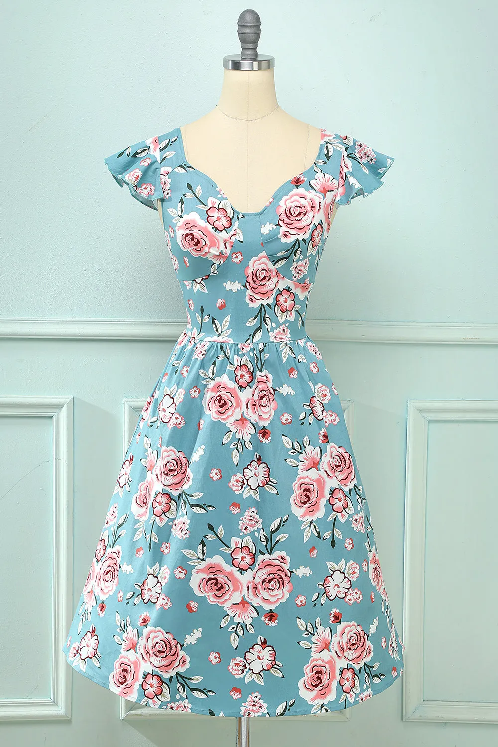 Pink Rose Floral Vintage Dress sold by Zapaka