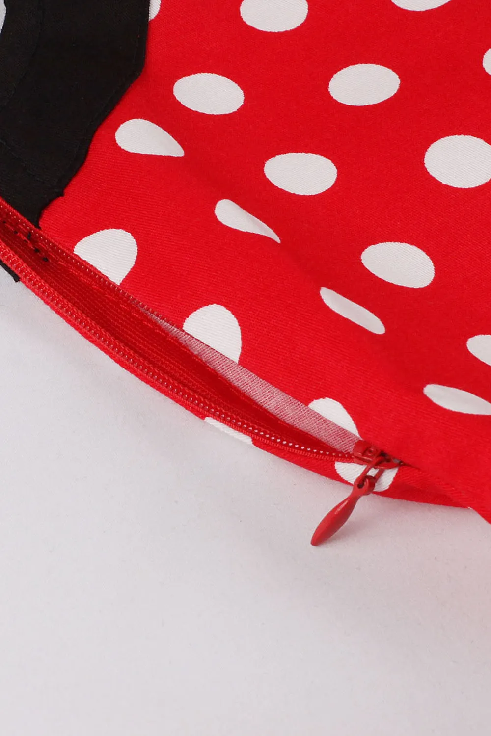 Red Polka Dots Halter Swing 1950s Dress sold by Zapaka product image thumbnail 5