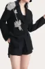 Sparkly Black Beaded Notched Lapel Women Prom Blazer sold by Zapaka