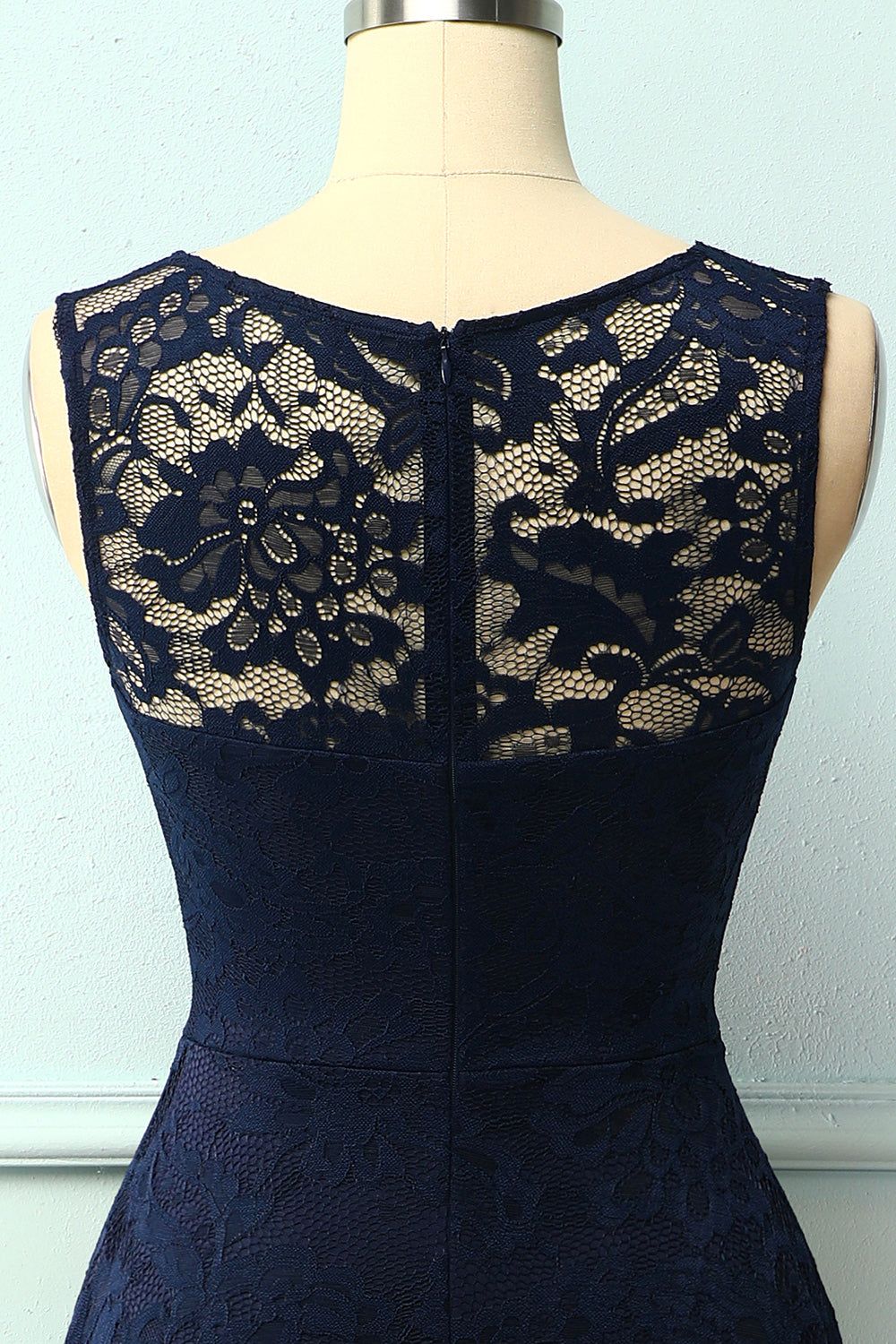 Asymmetrical Navy Lace Dress sold by Zapaka product image thumbnail 4