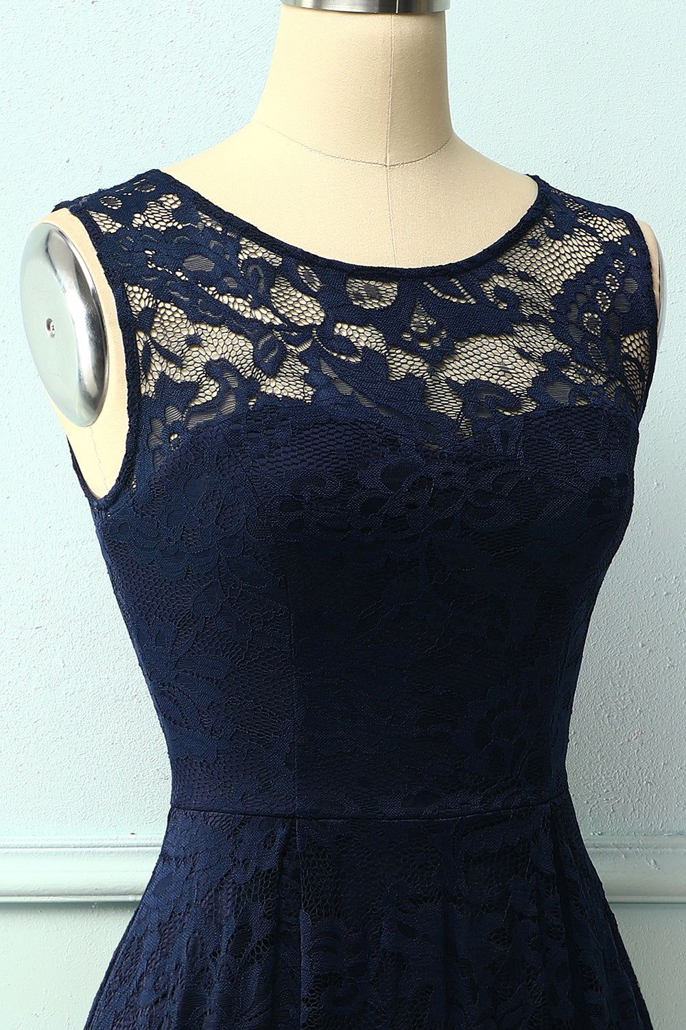 Asymmetrical Navy Lace Dress sold by Zapaka product image thumbnail 3