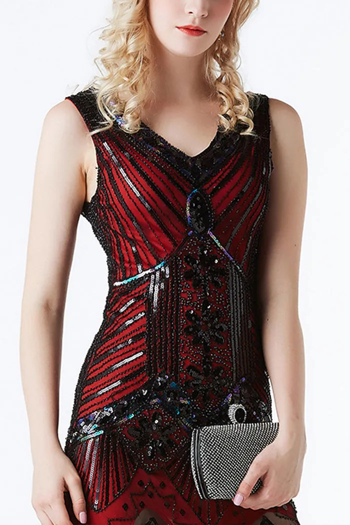 Red Glitter Fringe 1920s Flapper Dress sold by Zapaka product image thumbnail 5