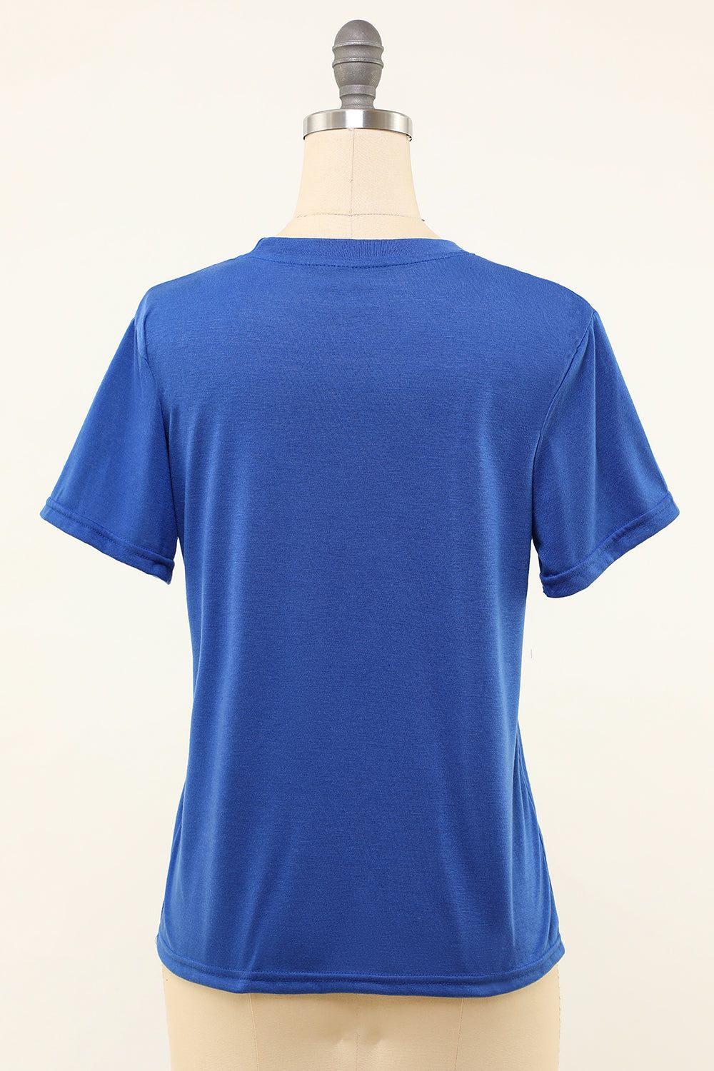 Lips Printed Royal Blue Round Neck T-shirt sold by Zapaka product image thumbnail 2