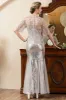 Grey Mermaid Sparkly Beaded Sequins Mother of the Bride Dress sold by Zapaka