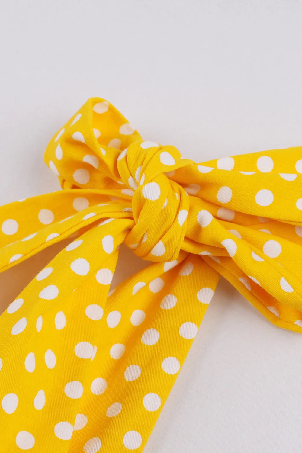 Yellow Polka Dots Sleeveless Spaghetti Straps Vintage Dress sold by Zapaka product image thumbnail 4
