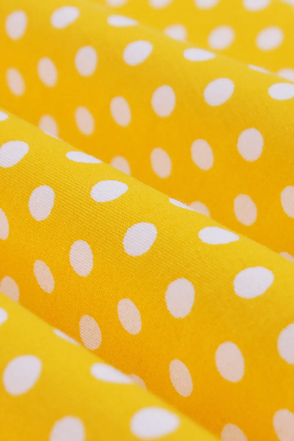 Yellow Polka Dots Sleeveless Spaghetti Straps Vintage Dress sold by Zapaka product image thumbnail 3