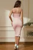 Pink Spaghetti Straps Ruched Bodycon Party Dress sold by Zapaka