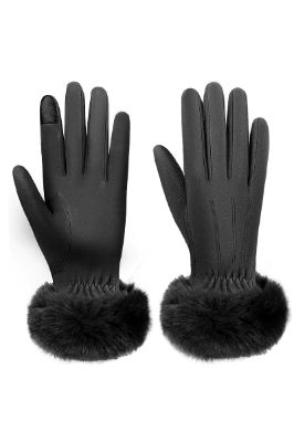 Black Leather Gloves For Women sold by Zapaka