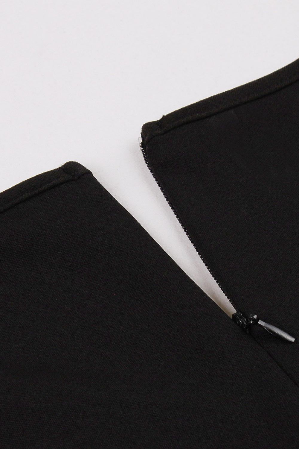 V-Neck Black Vintage 1950s Dress with Butterfly sold by Zapaka product image thumbnail 4