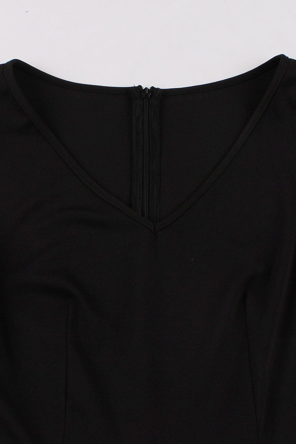 V-Neck Black Vintage 1950s Dress with Butterfly sold by Zapaka product image thumbnail 5