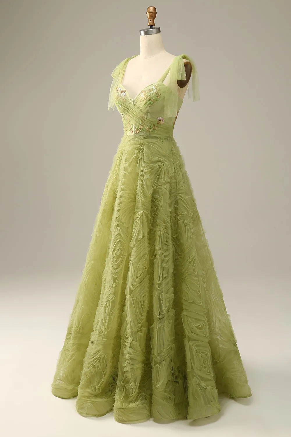Light Green A-Line Prom Dress With Embroidery sold by Zapaka product image thumbnail 3