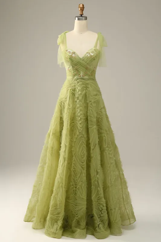 Light Green A-Line Prom Dress With Embroidery sold by Zapaka