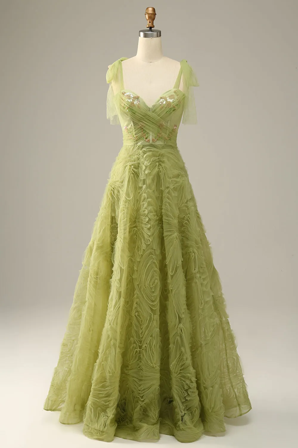 Light Green A-Line Prom Dress With Embroidery sold by Zapaka