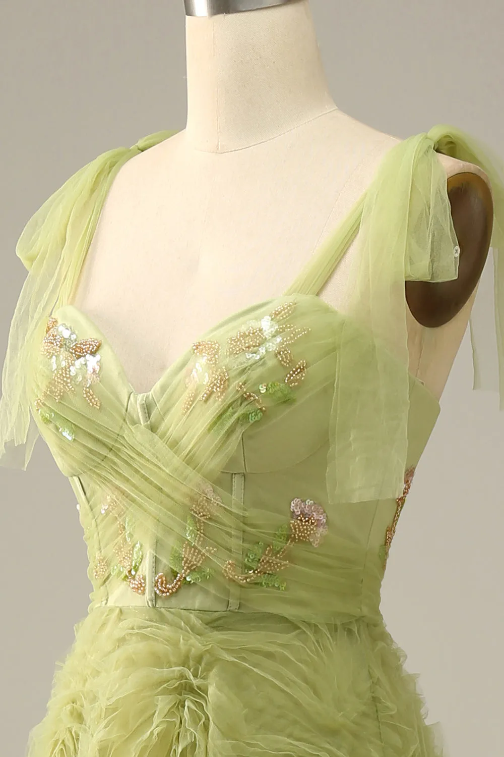 Light Green A-Line Prom Dress With Embroidery sold by Zapaka product image thumbnail 5