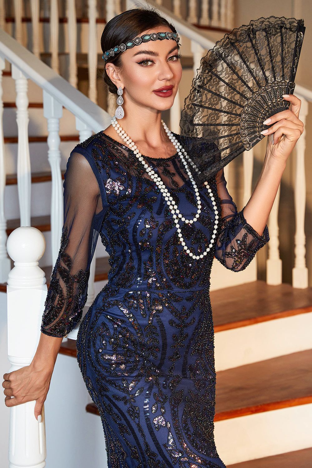 1920s Flapper Dress Great Gatsby Fringed Sequins Dress for Retro Party sold by Zapaka product image thumbnail 5