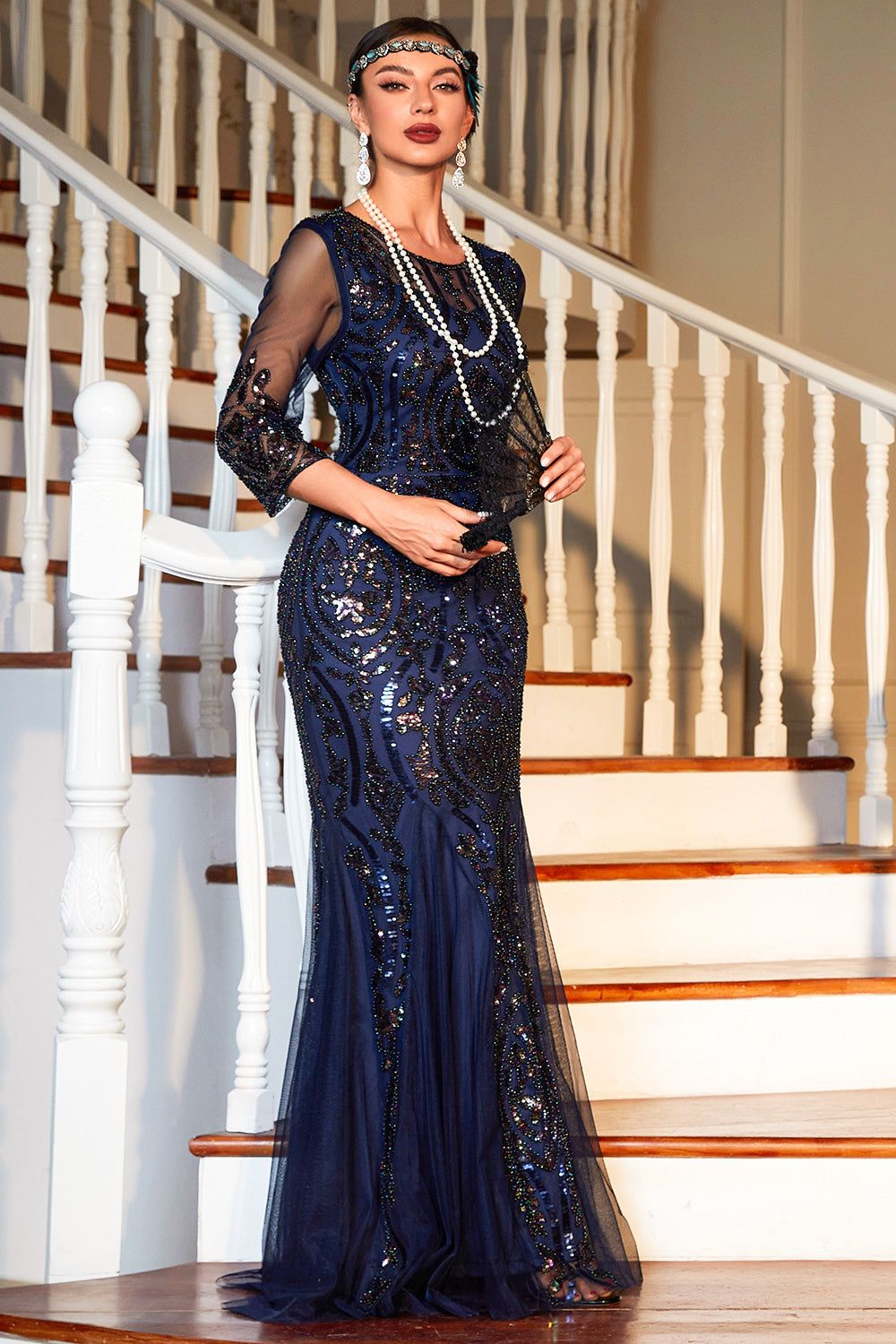 1920s Flapper Dress Great Gatsby Fringed Sequins Dress for Retro Party sold by Zapaka product image thumbnail 6