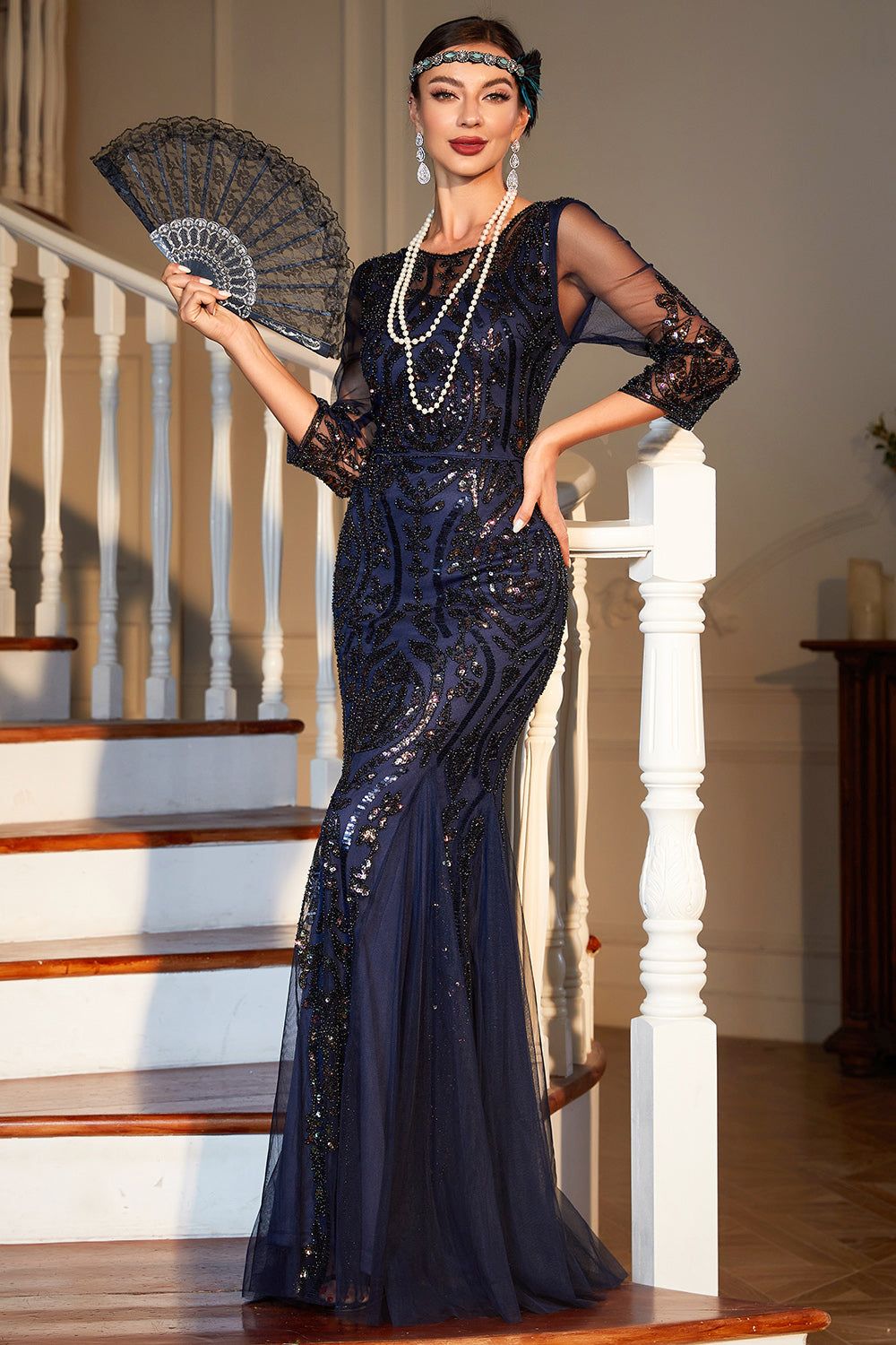 1920s Flapper Dress Great Gatsby Fringed Sequins Dress for Retro Party sold by Zapaka product image thumbnail 3
