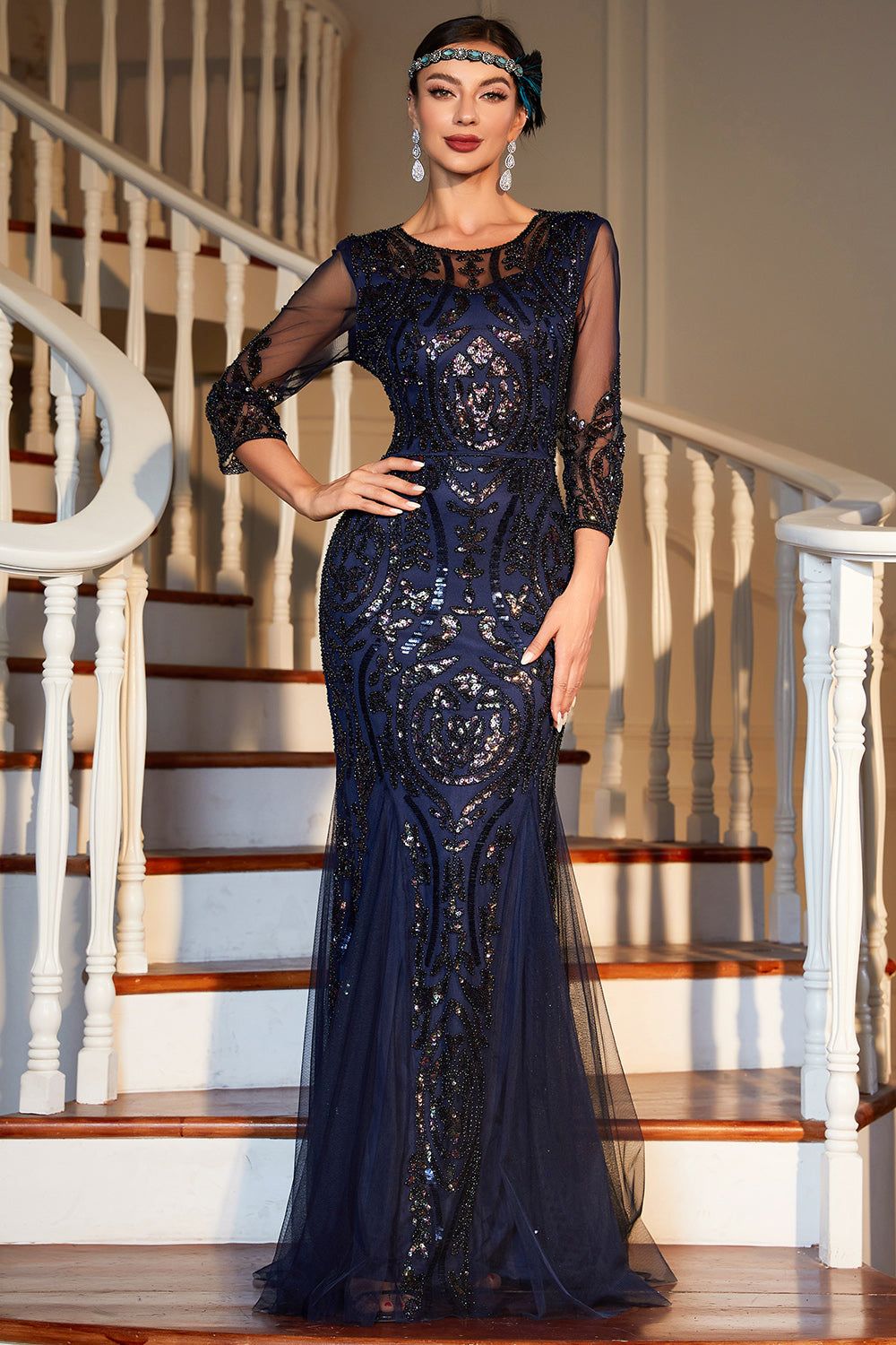 1920s Flapper Dress Great Gatsby Fringed Sequins Dress for Retro Party sold by Zapaka