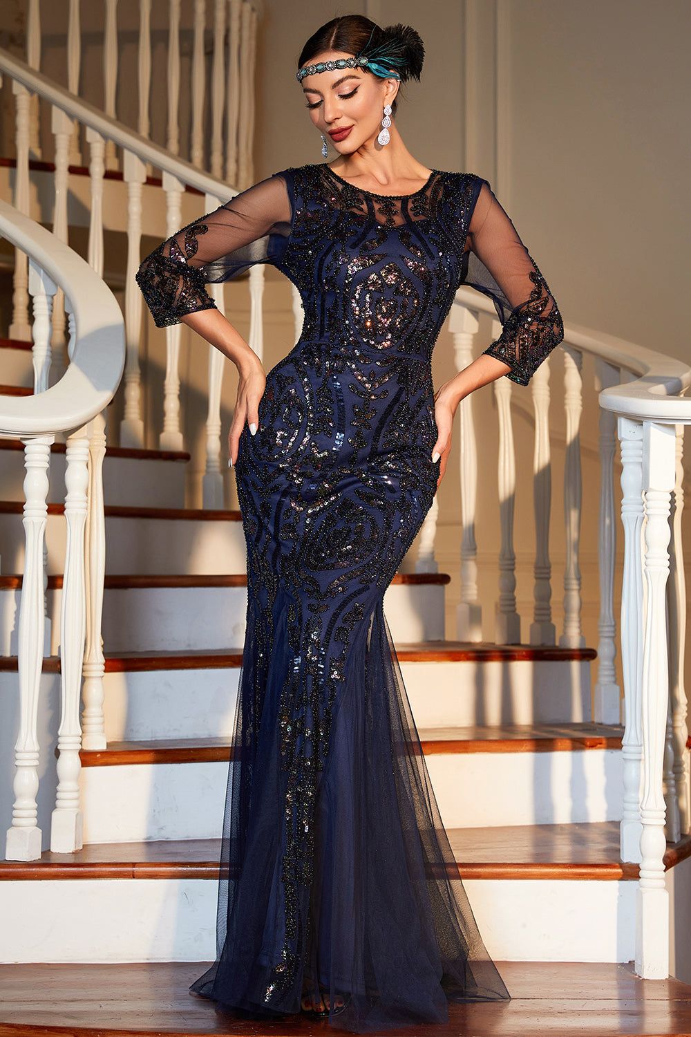 1920s Flapper Dress Great Gatsby Fringed Sequins Dress for Retro Party sold by Zapaka product image thumbnail 4