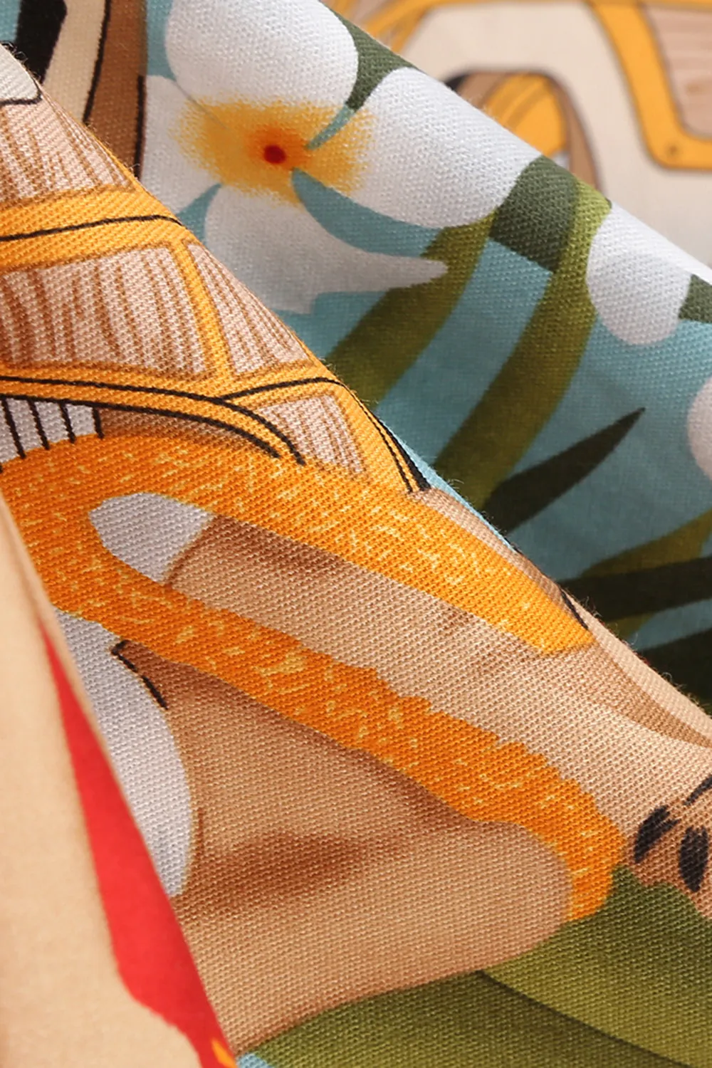 Flower A Line Printed Vintage 1950s Dress sold by Zapaka product image thumbnail 5