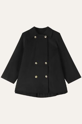 Black Double Breasted Lapel Neck Coat sold by Zapaka