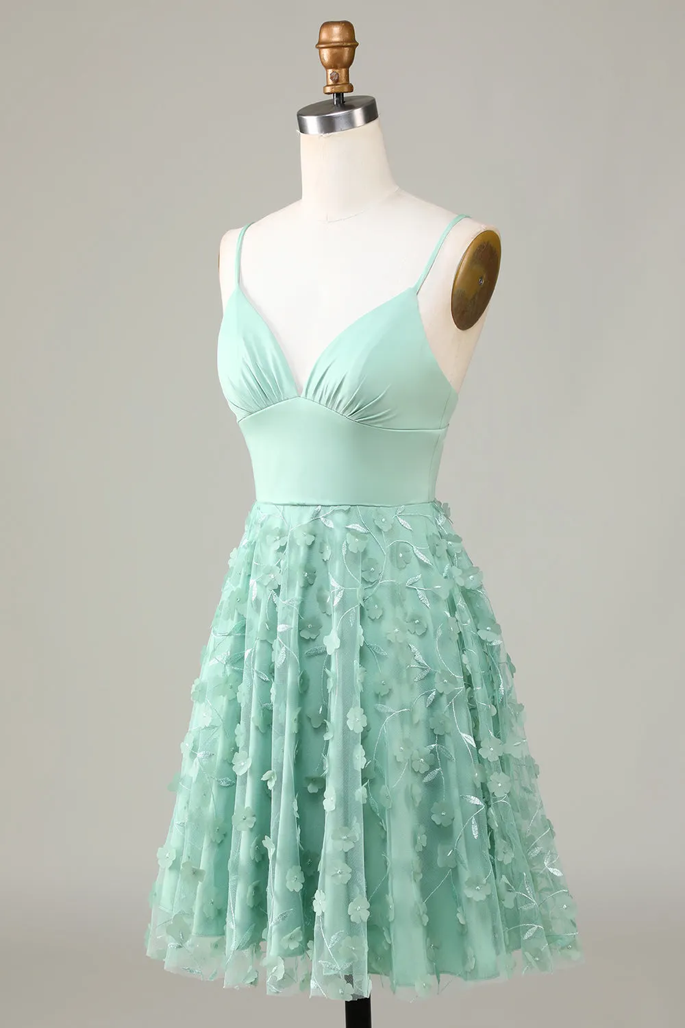 A-Line Spaghetti Straps Short Bridesmaid Dress with Appliques sold by Zapaka product image thumbnail 3