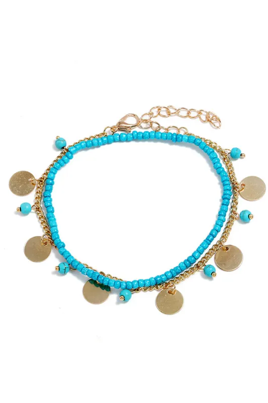 Blue Boho Style Anklet sold by Zapaka