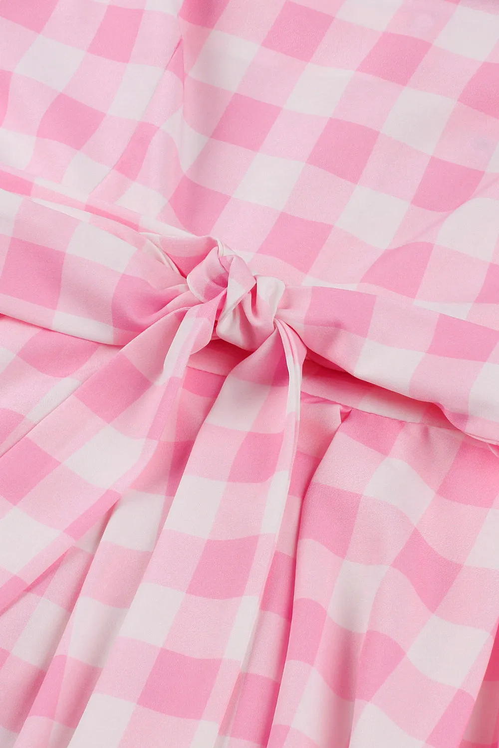 Pink Plaid Pin Up Vintage 1950s Dress sold by Zapaka product image thumbnail 4