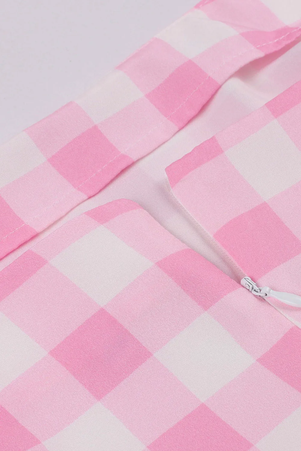 Pink Plaid Pin Up Vintage 1950s Dress sold by Zapaka product image thumbnail 5