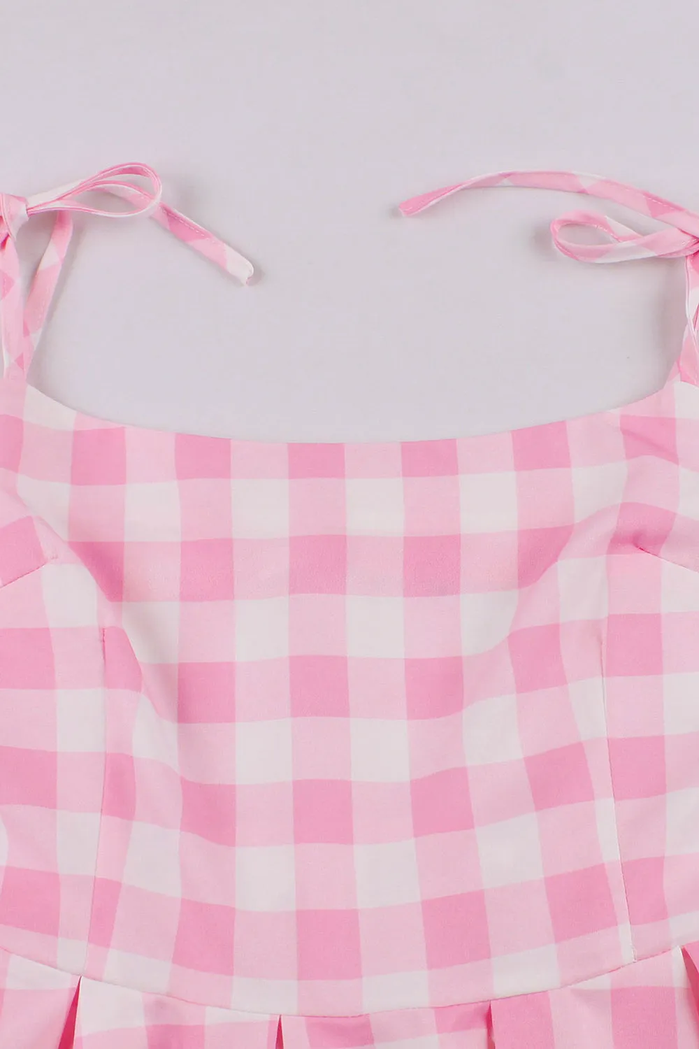 Pink Plaid Pin Up Vintage 1950s Dress sold by Zapaka product image thumbnail 3